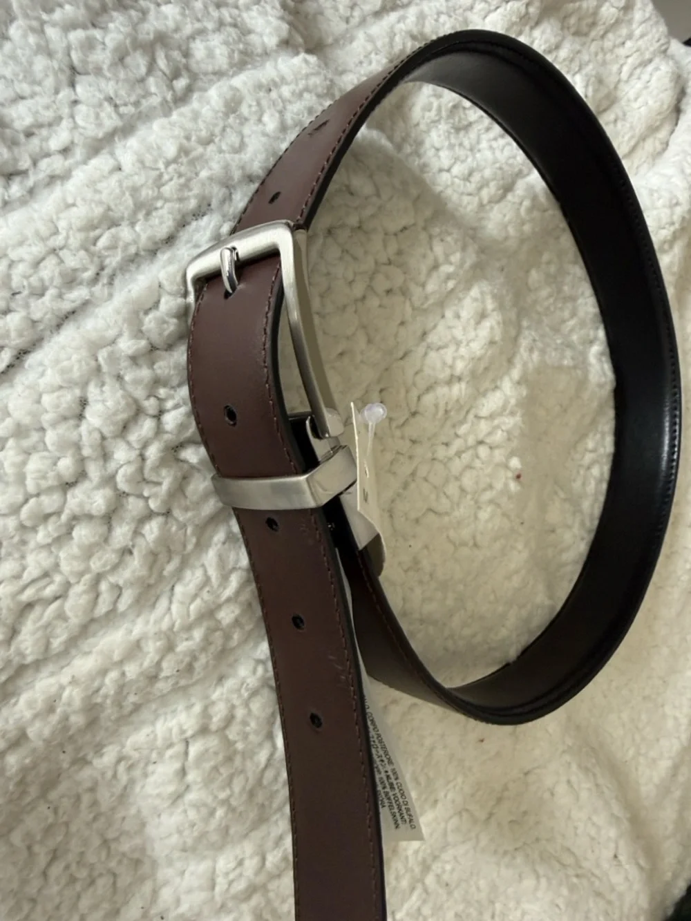Kids Reversible Black & Brown Belt with Silver Buckle
